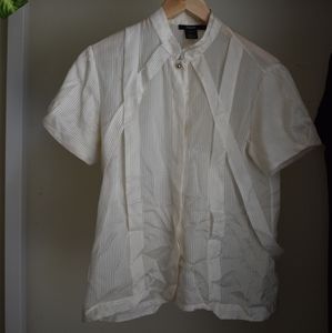 Unique 100% Silk Pinstripe Blouse